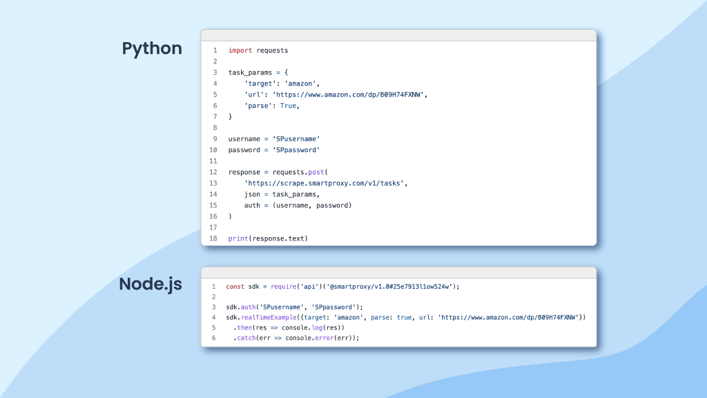 使用 Python 或 Node.js 抓取亚马逊数据